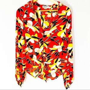 Billabong‎ Clear Days Button Up Orange Tie Front Top